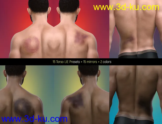 LIE Body Bruises for Genesis 3 and 8 Male(s)模型的图片10