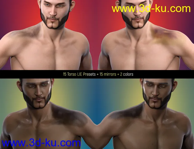 LIE Body Bruises for Genesis 3 and 8 Male(s)模型的图片11
