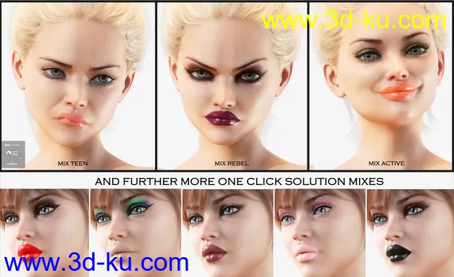 LIE Make-up Set 2 for Genesis 8 Female模型的图片5