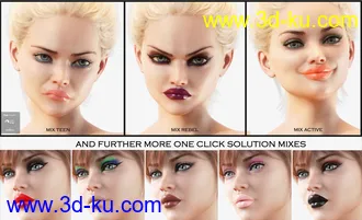 3D打印模型LIE Make-up Set 2 for Genesis 8 Female的图片