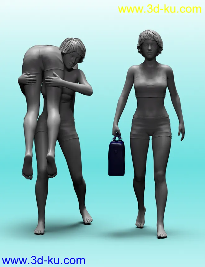 Lift Carry Push or Drag poses for Genesis 8 Female模型的图片3