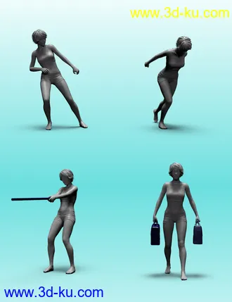 3D打印模型Lift Carry Push or Drag poses for Genesis 8 Female的图片
