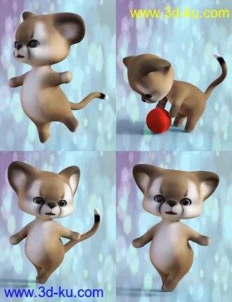 3D打印模型Little Puma Poses for Pounce the Puma的图片