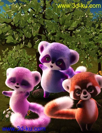3D打印模型Little Racoon Poses for Ping The Ringtail的图片
