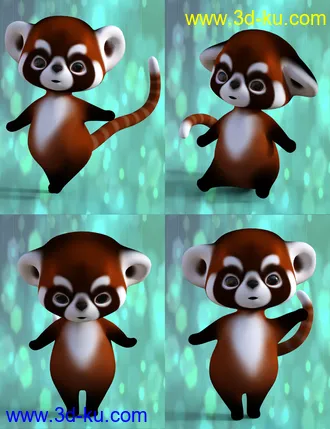 3D打印模型Little Racoon Poses for Ping The Ringtail的图片