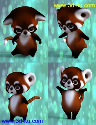 3D打印模型Little Racoon Poses for Ping The Ringtail的图片