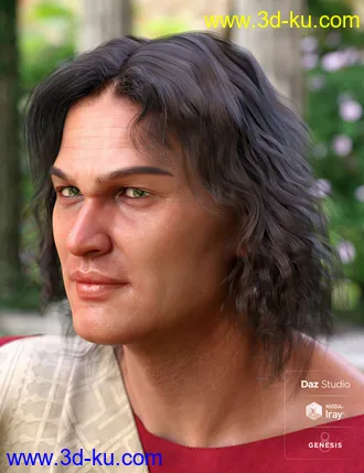 3D打印模型Long Mane Hair for Genesis 3 and 8 Male(s)的图片