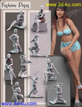 3D打印模型Lotsa Poses for Genesis 8 Female的图片