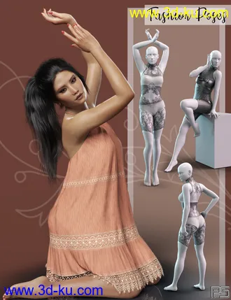 3D打印模型Lotsa Poses for Genesis 8 Female的图片
