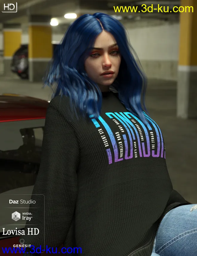 Lovisa HD For Genesis 8 Female模型的图片9
