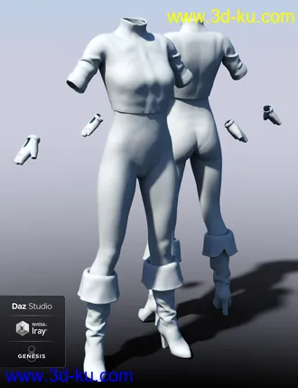 3D打印模型Lunatic Taeo Outfit for Genesis 8 Female(s)的图片