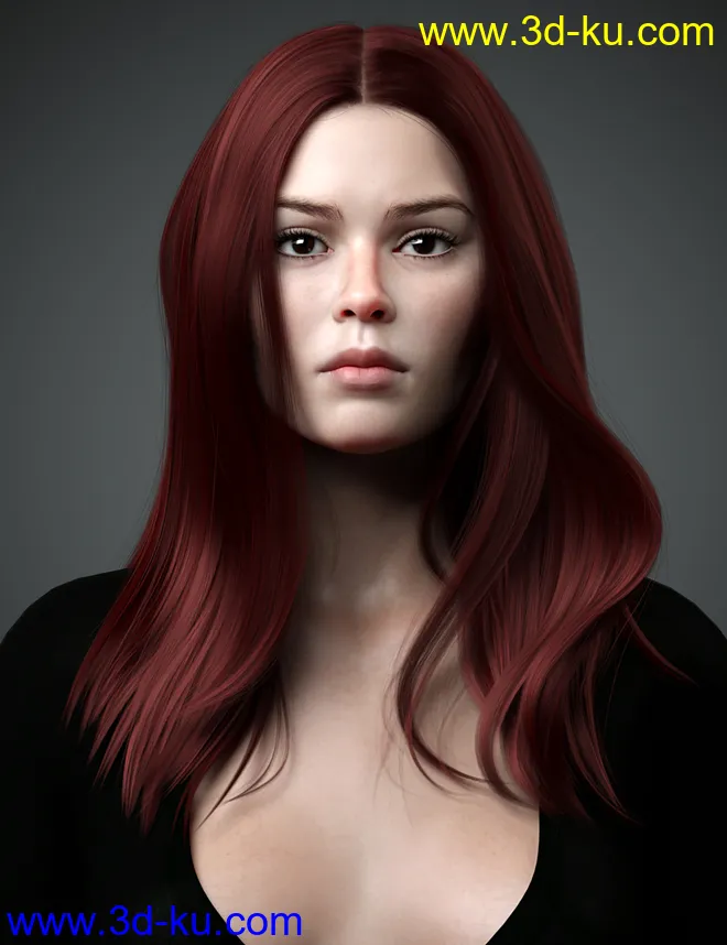 Lynna Hair For Genesis 8 Female(s)模型的图片1
