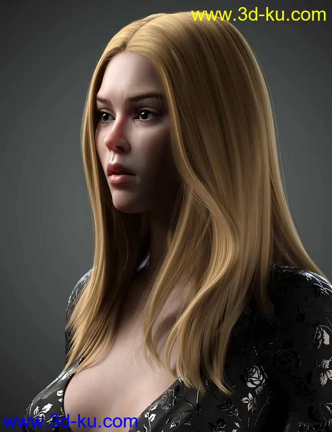Lynna Hair For Genesis 8 Female(s)模型的图片3