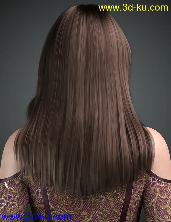 Lynna Hair For Genesis 8 Female(s)模型的图片4