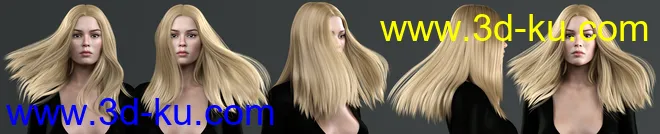 Lynna Hair For Genesis 8 Female(s)模型的图片9