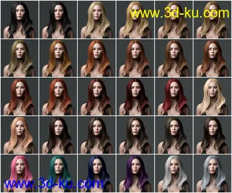 3D打印模型Lynna Hair For Genesis 8 Female(s)的图片
