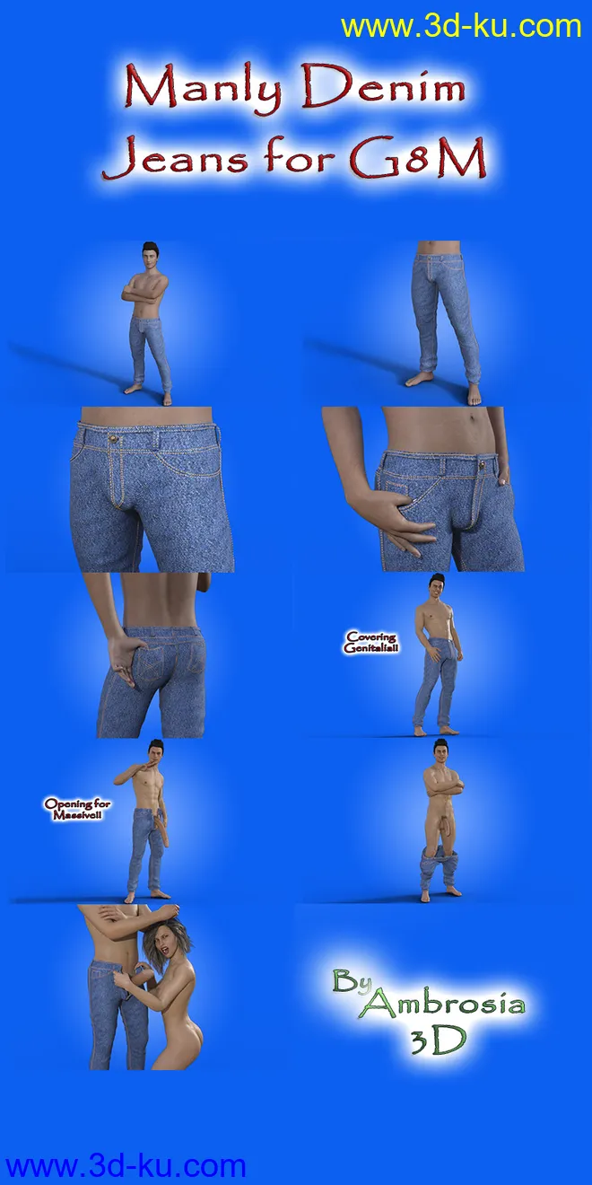 Manly Denim Jeans For G8M模型的图片1
