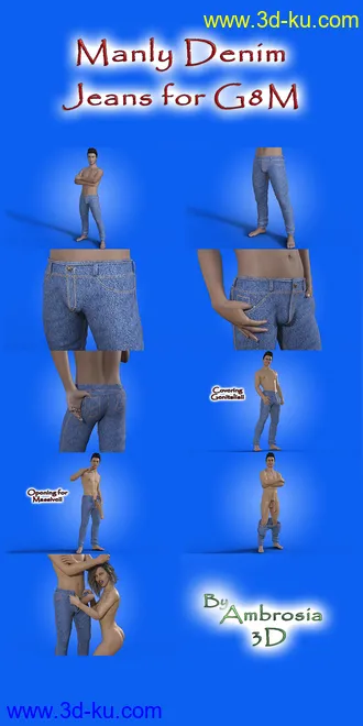 3D打印模型Manly Denim Jeans For G8M的图片
