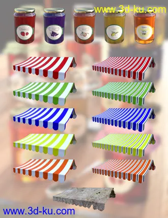 3D打印模型Market Stall and Props的图片