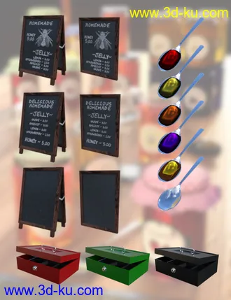 3D打印模型Market Stall and Props的图片