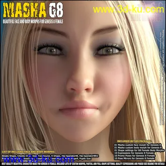 3D打印模型Masha - Beautiful Face and Body morphs for Genesis 8的图片