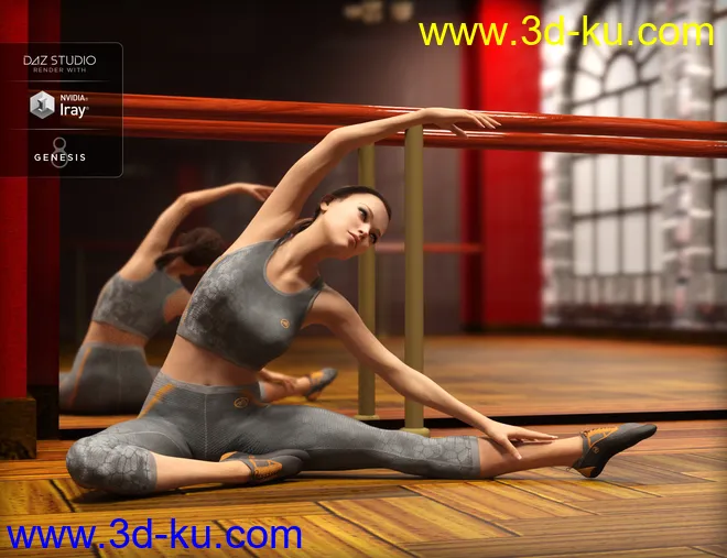 MDCH Climbing and Athletic Outfit for Genesis 3 and 8 Female(s)模型的图片4