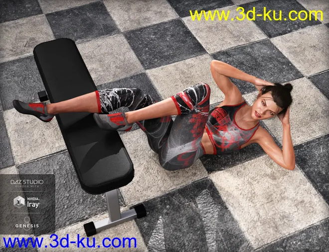 MDCH Climbing and Athletic Outfit for Genesis 3 and 8 Female(s)模型的图片5