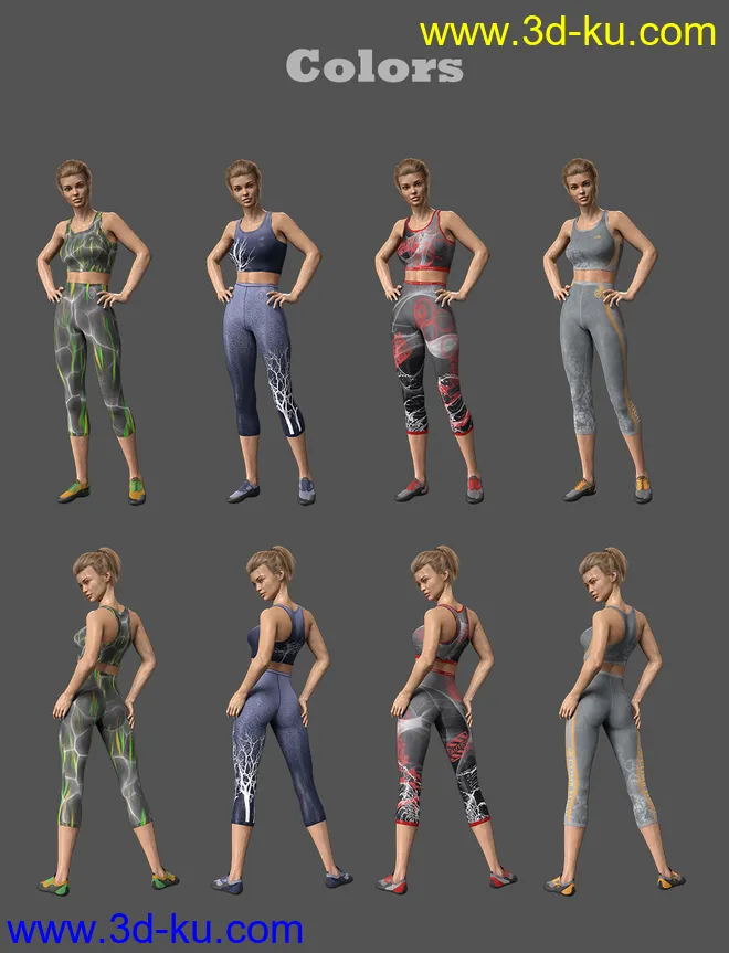 MDCH Climbing and Athletic Outfit for Genesis 3 and 8 Female(s)模型的图片6