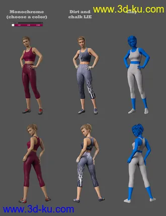 3D打印模型MDCH Climbing and Athletic Outfit for Genesis 3 and 8 Female(s)的图片