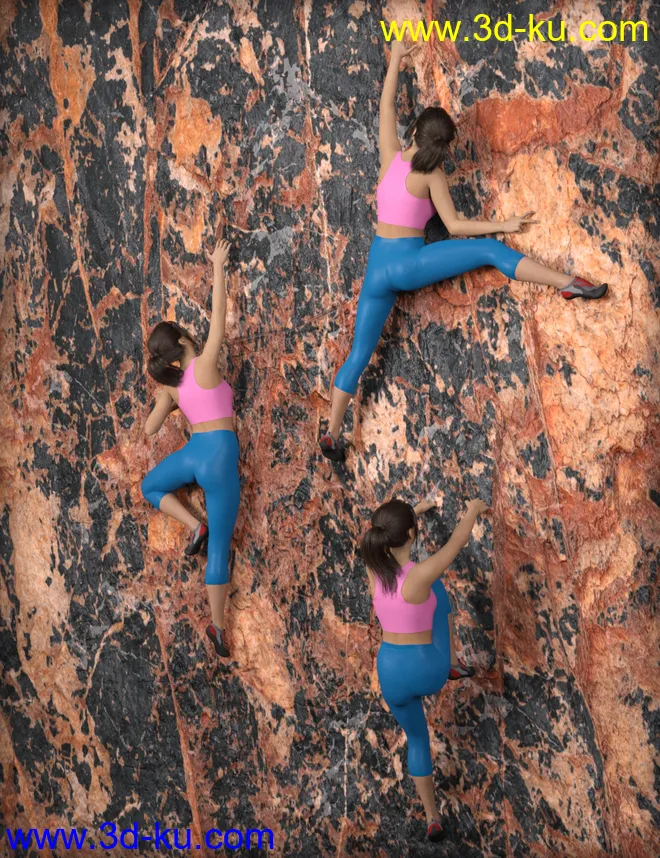 MDCH Climbing Poses for Genesis 3 and 8模型的图片1