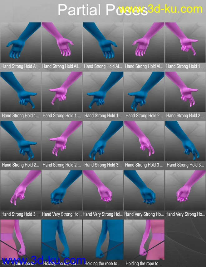 MDCH Climbing Poses for Genesis 3 and 8模型的图片6