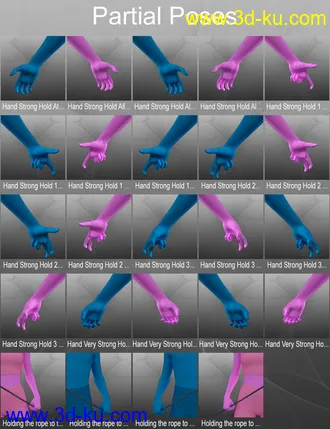 3D打印模型MDCH Climbing Poses for Genesis 3 and 8的图片