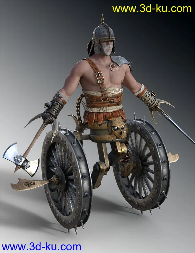 Medieval Cyborg Chariot for Genesis 8 Male模型的图片2