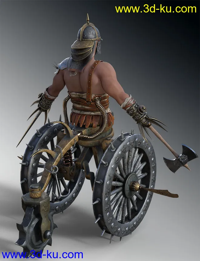 Medieval Cyborg Chariot for Genesis 8 Male模型的图片3