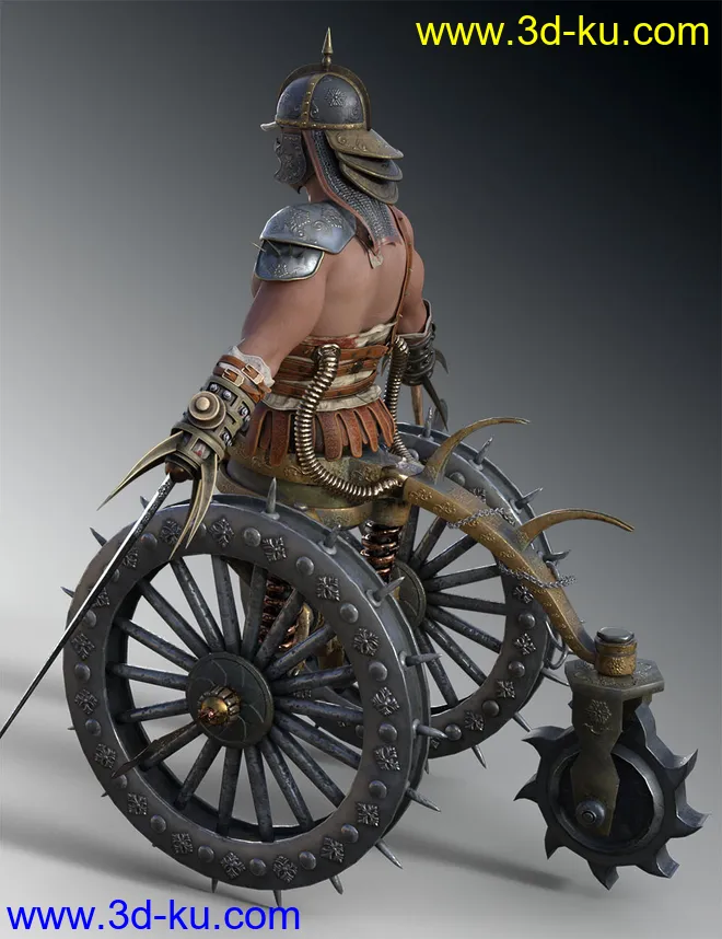 Medieval Cyborg Chariot for Genesis 8 Male模型的图片4