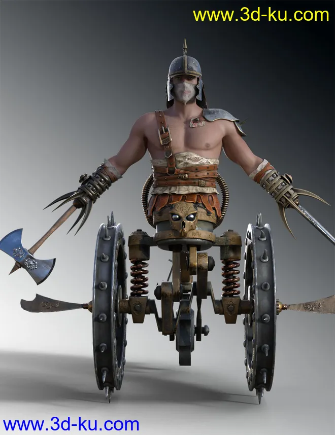 Medieval Cyborg Chariot for Genesis 8 Male模型的图片6