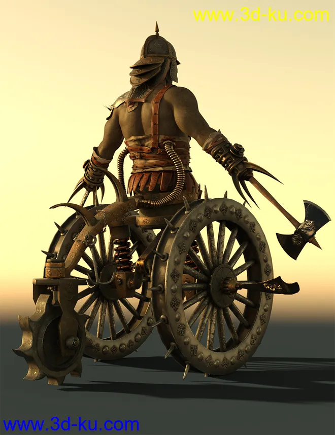 Medieval Cyborg Chariot for Genesis 8 Male模型的图片9