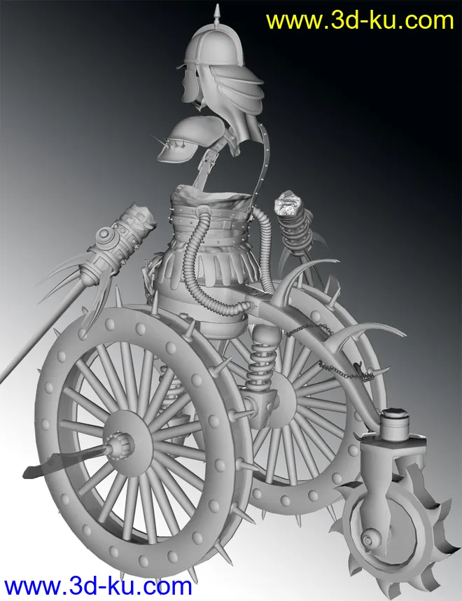 Medieval Cyborg Chariot for Genesis 8 Male模型的图片12