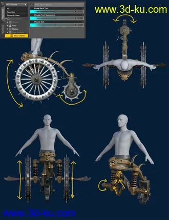 3D打印模型Medieval Cyborg Chariot for Genesis 8 Male的图片
