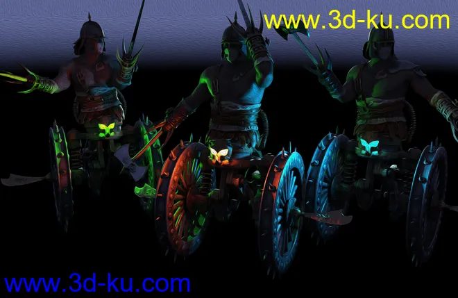 Medieval Cyborg Chariot for Genesis 8 Male模型的图片14