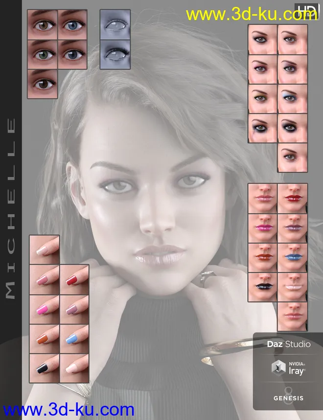 Michelle HD for Genesis 8 Female模型的图片6