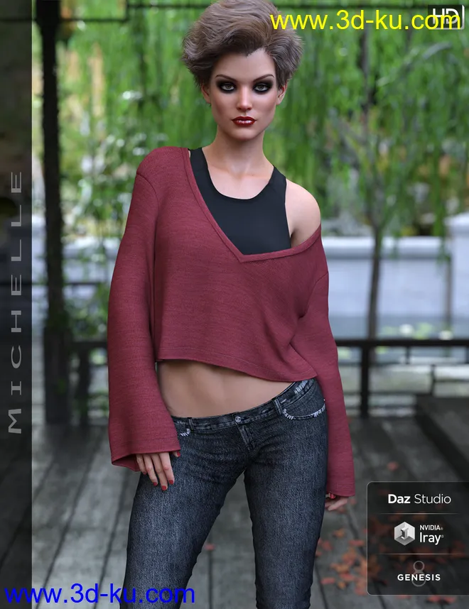Michelle HD for Genesis 8 Female模型的图片8
