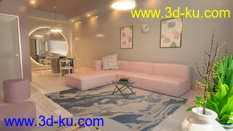3D打印模型Millennial Living and Dining Room的图片