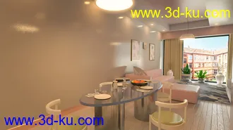3D打印模型Millennial Living and Dining Room的图片