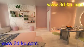 3D打印模型Millennial Living and Dining Room的图片