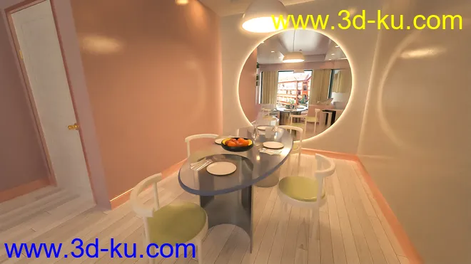 Millennial Living and Dining Room模型的图片7