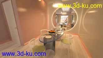 3D打印模型Millennial Living and Dining Room的图片