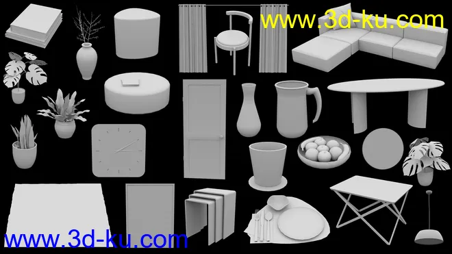 Millennial Living and Dining Room模型的图片9
