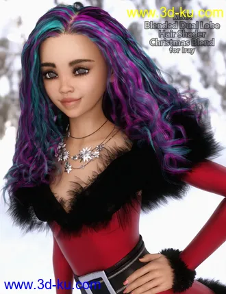3D打印模型MMX Blended Dual Lobe Hair Shader Christmas Blend for Iray的图片