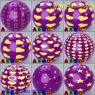 3D打印模型MMX Metallic Plastic Patterns for Iray的图片